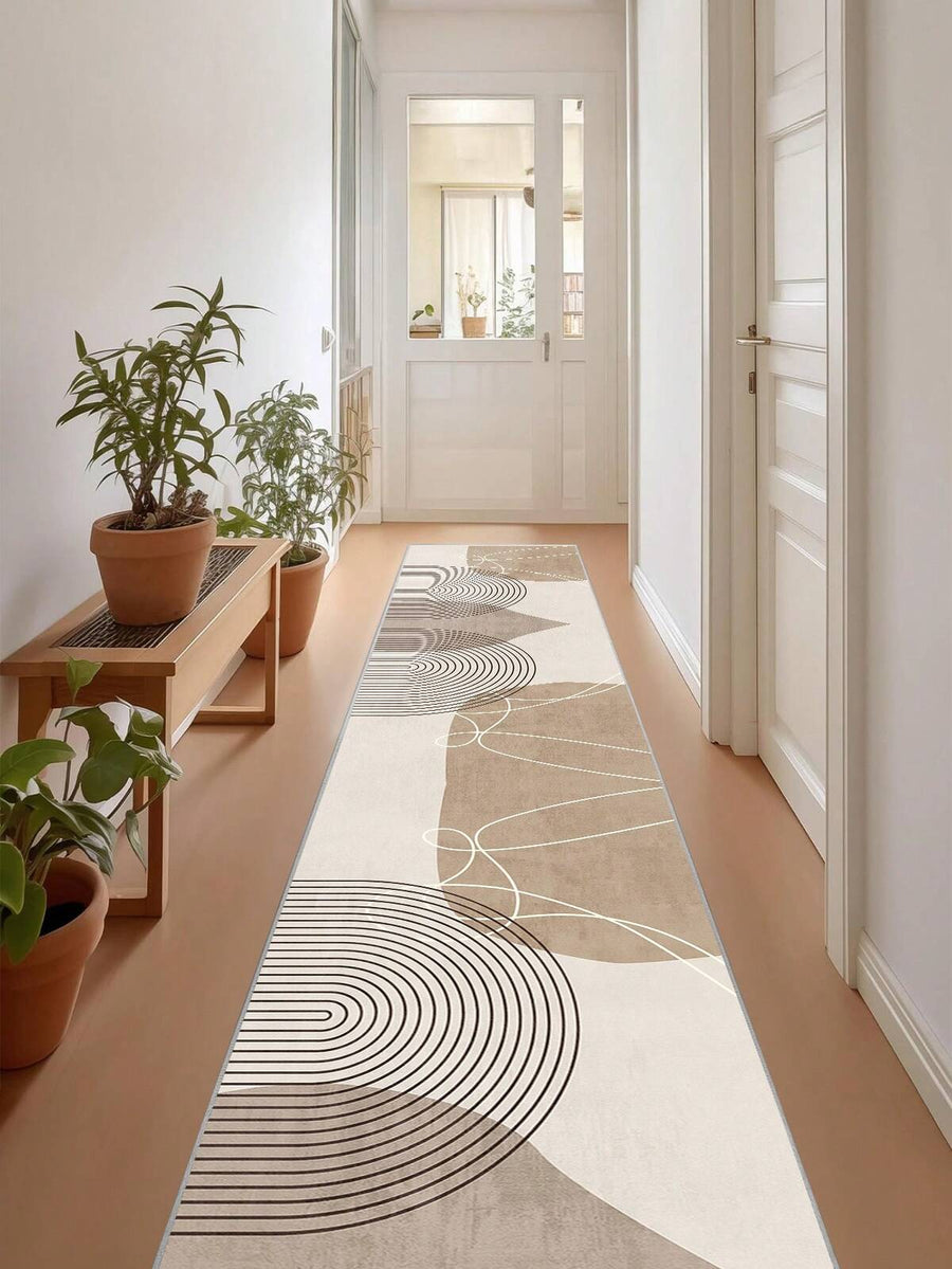 1pc Beige Rugs,Modern Minimalist Style,Runner Rug,900g/M² 0.5cm Washable And Machine Washable,Home Decor, Living Room,Kitchens,Passage, Bedroom, Dining Room, Office, All Seasons
