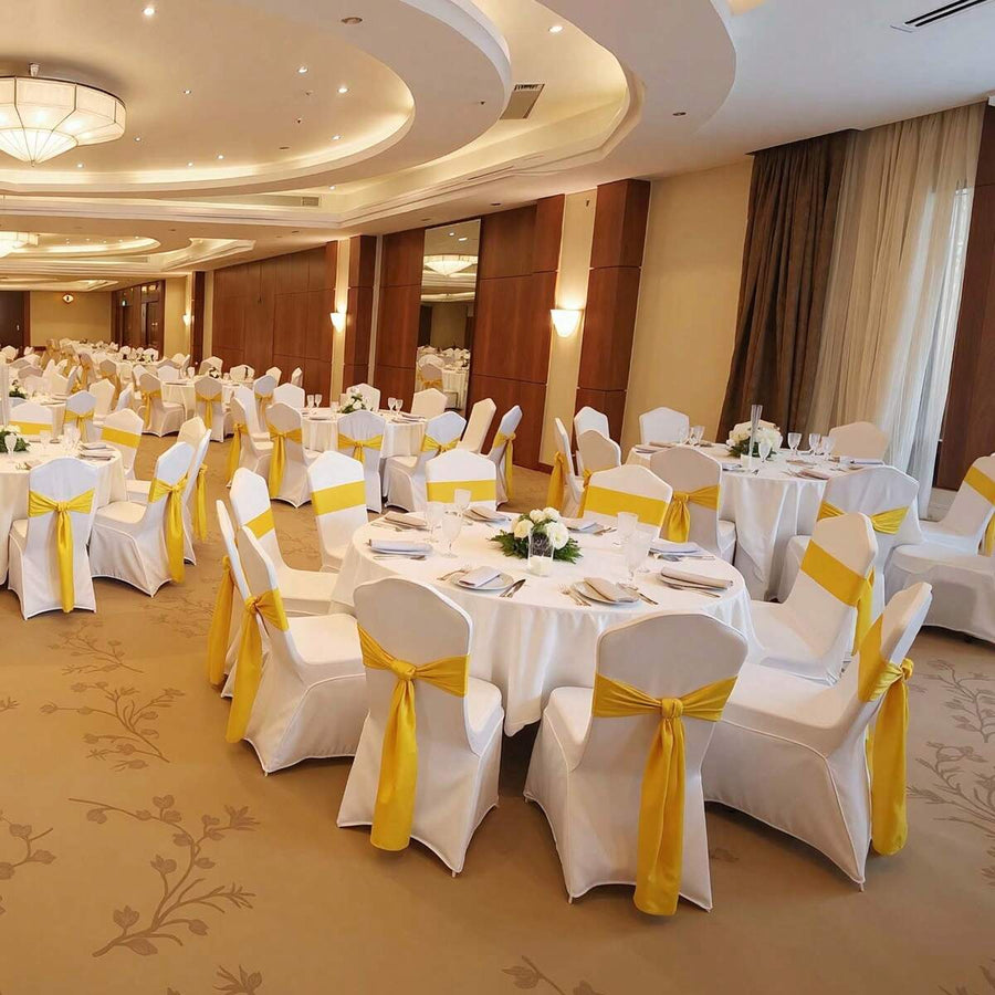 50Pcs To 150Pcs Spandex Chair Covers White Or Ivory Folding Kitchen Chairs Cover Universal Washable Slipcovers Protector Removable Chair Seat Covers For Wedding Party Dining Room Banquet Event